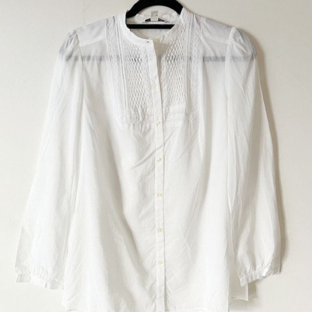 NWT Banana Republic Women 100% Cotton Weekend Oxford Shirt Top Sz SMALL White